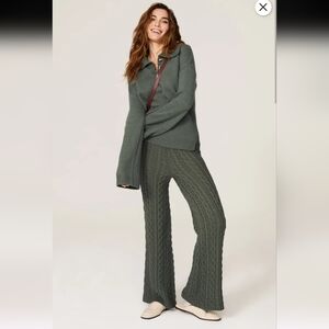 525 Wide Leg Green Sweater Pants Size S